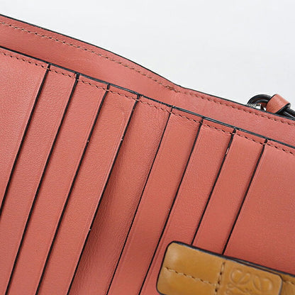 中古 ロエベ 二つ折り財布 二折財布 コンパクト レディース ブランド LOEWE アナグラム コンパクト ジップウォレット C660Z41X02 ベージュ USDLO115871011