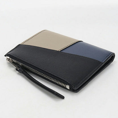 中古 ロエベ 二つ折り財布 二折財布 コンパクト メンズ ブランド LOEWE パズル スリム　コンパクト　ウォレット C510W73X09 ブラック USDLO115872011