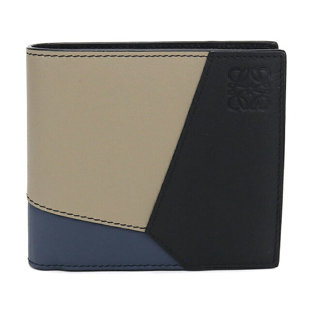 中古 ロエベ 二つ折り財布 二折財布 コンパクト メンズ ブランド LOEWE パズル バイフォールド　コインウォレット C510501X15 ブラック USDLO115873011