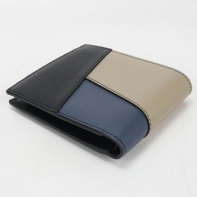 中古 ロエベ 二つ折り財布 二折財布 コンパクト メンズ ブランド LOEWE パズル バイフォールド　コインウォレット C510501X15 ブラック USDLO115873011