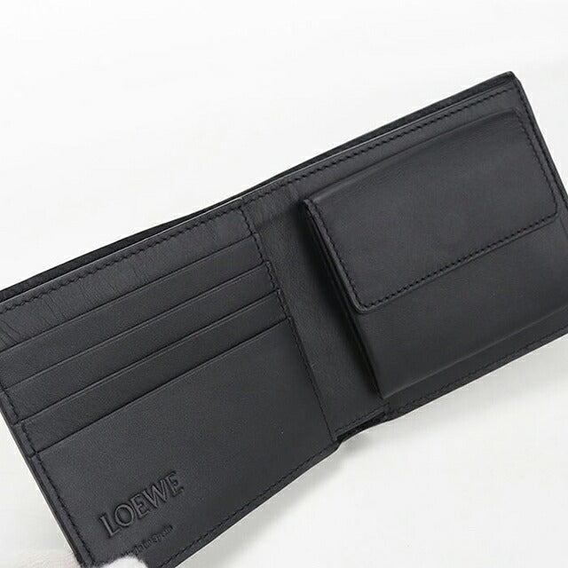 中古 ロエベ 二つ折り財布 二折財布 コンパクト メンズ ブランド LOEWE パズル バイフォールド　コインウォレット C510501X15 ブラック USDLO115873011