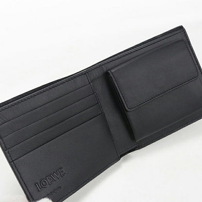 中古 ロエベ 二つ折り財布 二折財布 コンパクト メンズ ブランド LOEWE パズル バイフォールド　コインウォレット C510501X15 ブラック USDLO115873011