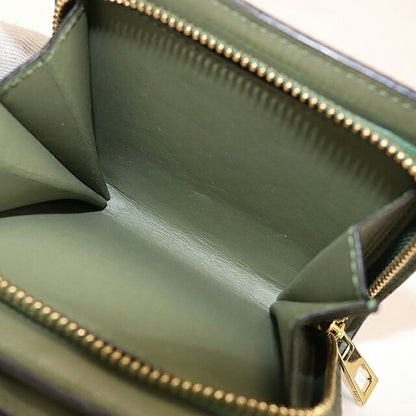 中古 ロエベ 二つ折り財布 二折財布 コンパクト レディース ブランド LOEWE リピートアナグラム グリーン USDLO115983011