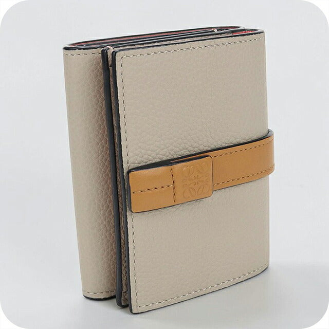 中古 ロエベ 三つ折り財布 三折財布 コンパクト レディース ブランド LOEWE トライフォールド ウォレット C660TR2X01 ベージュ USDLO115984011