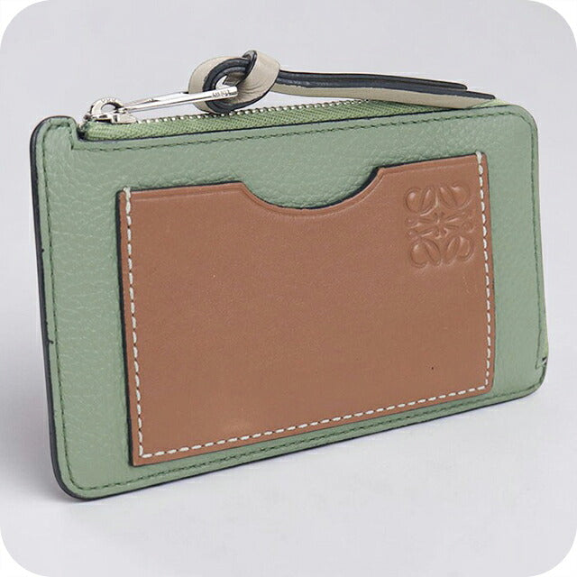 Used LOEWE Coin Case Compact Ladies Brand LOEWE Anagram Card Holder Fragment Case C660Z40X04 Green USDLO116213011