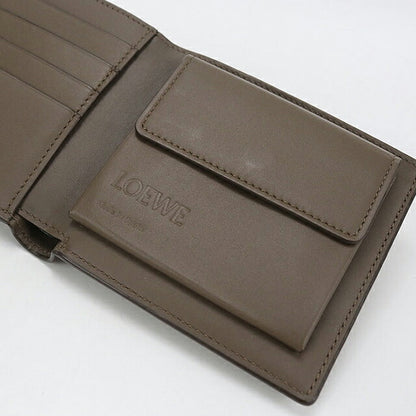 中古 ロエベ 二つ折り財布 二折財布 コンパクト メンズ ブランド LOEWE アナグラム バイフォールド コインウォレット C660501X01 ブラウン USDLO116622011