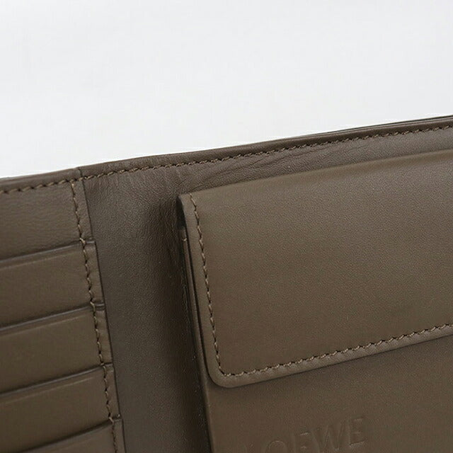 中古 ロエベ 二つ折り財布 二折財布 コンパクト メンズ ブランド LOEWE アナグラム バイフォールド コインウォレット C660501X01 ブラウン USDLO116622011