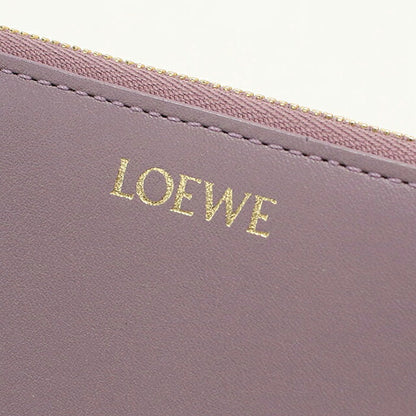 中古 ロエベ ラウンドファスナー折財布 レディース ブランド LOEWE ノット コンパクト ジップウォレット CEM1CWZX0 パープル USDLO116628011