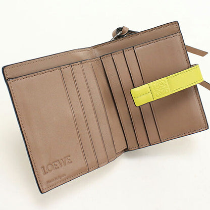 中古 ロエベ 二つ折り財布 二折財布 コンパクト レディース ブランド LOEWE アナグラム コンパクトジップウォレット ベージュ USDLO117056011