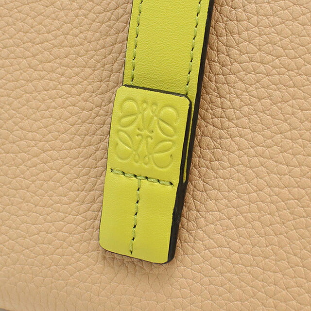 中古 ロエベ 二つ折り財布 二折財布 コンパクト レディース ブランド LOEWE アナグラム コンパクトジップウォレット ベージュ USDLO117056011