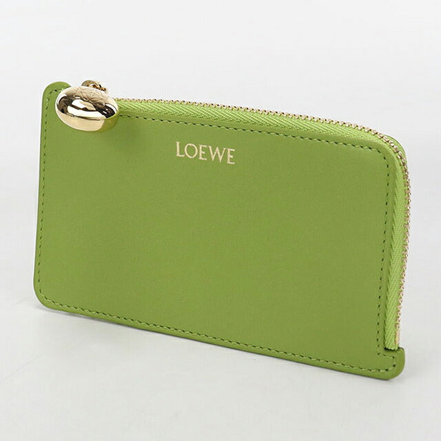 中古 ロエベ 小銭入れ レディース ブランド LOEWE ペブル コインカードホルダー CANBZ40X01 グリーン USDLO117132011