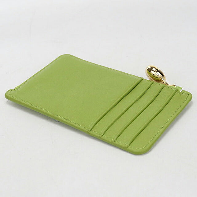 中古 ロエベ 小銭入れ レディース ブランド LOEWE ペブル コインカードホルダー CANBZ40X01 グリーン USDLO117132011