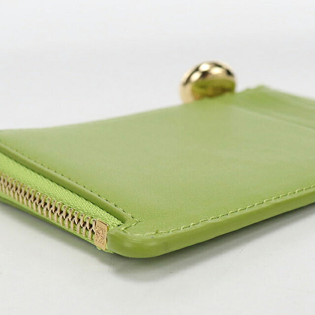 中古 ロエベ 小銭入れ レディース ブランド LOEWE ペブル コインカードホルダー CANBZ40X01 グリーン USDLO117132011
