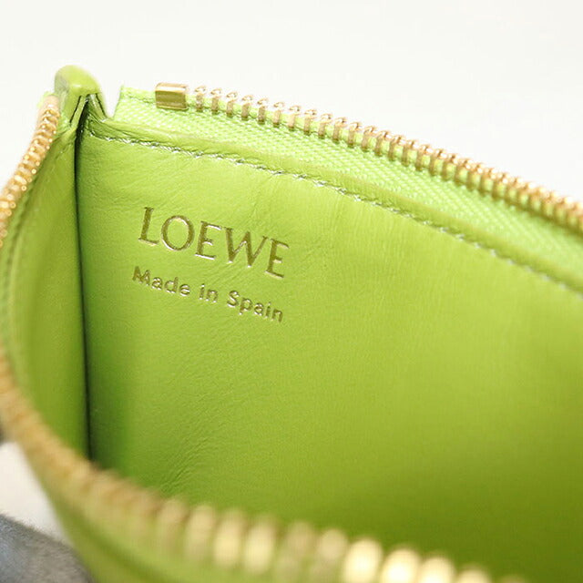 中古 ロエベ 小銭入れ レディース ブランド LOEWE ペブル コインカードホルダー CANBZ40X01 グリーン USDLO117132011