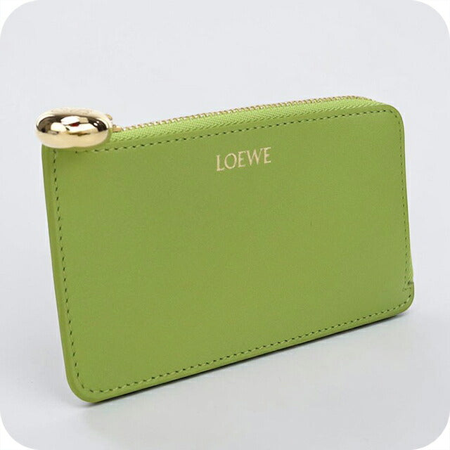 中古 ロエベ 小銭入れ レディース ブランド LOEWE ペブル コインカードホルダー CANBZ40X01 グリーン USDLO117132011