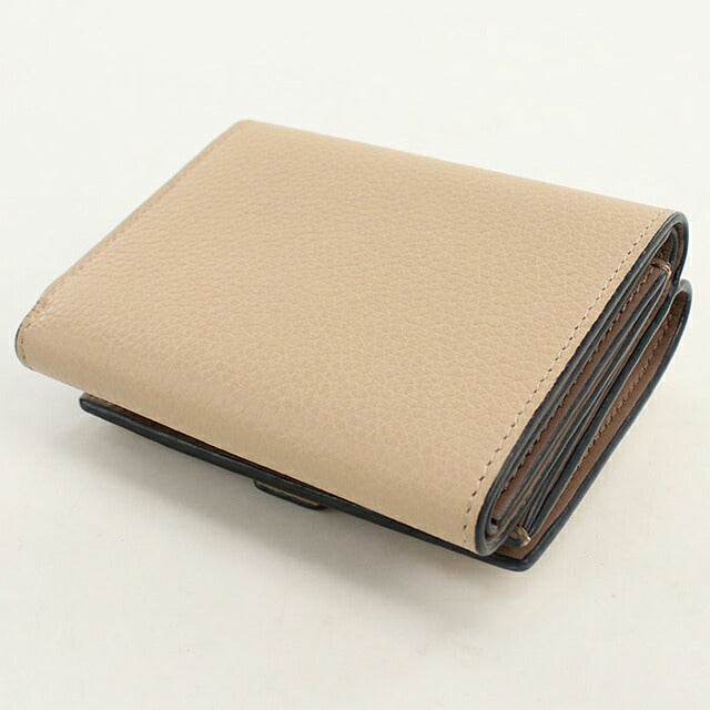 中古 ロエベ 三つ折り財布 三折財布 コンパクト レディース ブランド LOEWE アナグラム トライフォールド ウォレット C660TR2X01 ベージュ USDLO117208011