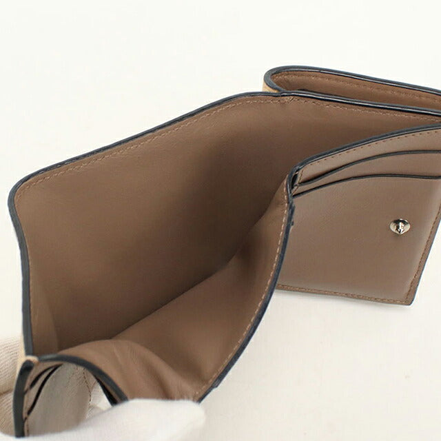 中古 ロエベ 三つ折り財布 三折財布 コンパクト レディース ブランド LOEWE アナグラム トライフォールド ウォレット C660TR2X01 ベージュ USDLO117208011