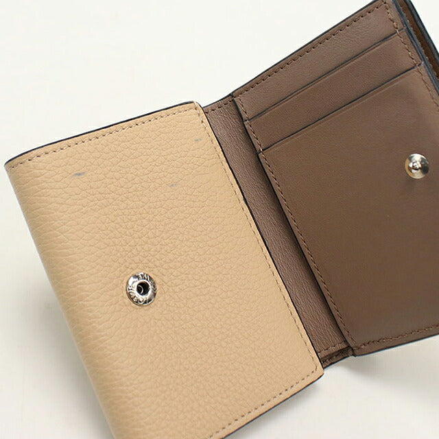 中古 ロエベ 三つ折り財布 三折財布 コンパクト レディース ブランド LOEWE アナグラム トライフォールド ウォレット C660TR2X01 ベージュ USDLO117208011