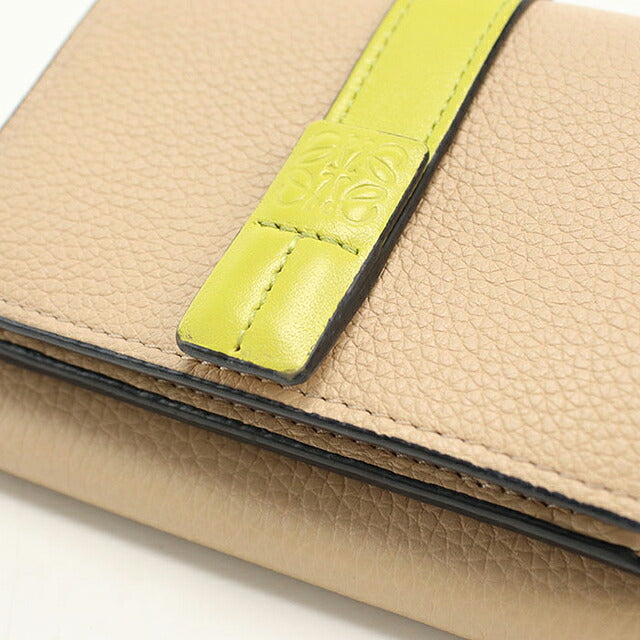 中古 ロエベ 三つ折り財布 三折財布 コンパクト レディース ブランド LOEWE アナグラム トライフォールド ウォレット C660TR2X01 ベージュ USDLO117208011