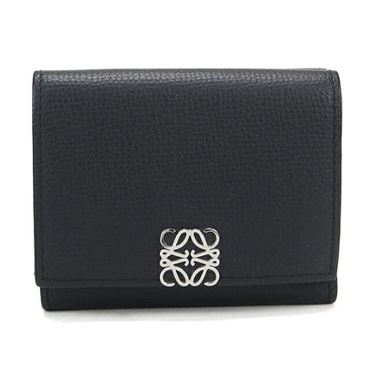 中古 ロエベ 三つ折り財布 三折財布 コンパクト レディース ブランド LOEWE アナグラム トライフォールド ウォレット C821TR2X08 ブラック USDLO117278011