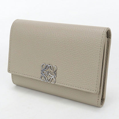 中古 ロエベ 三つ折り財布 三折財布 コンパクト レディース ブランド LOEWE アナグラム バーティカル ウォレット スモール C821S33X12 グレー USDLO117279011