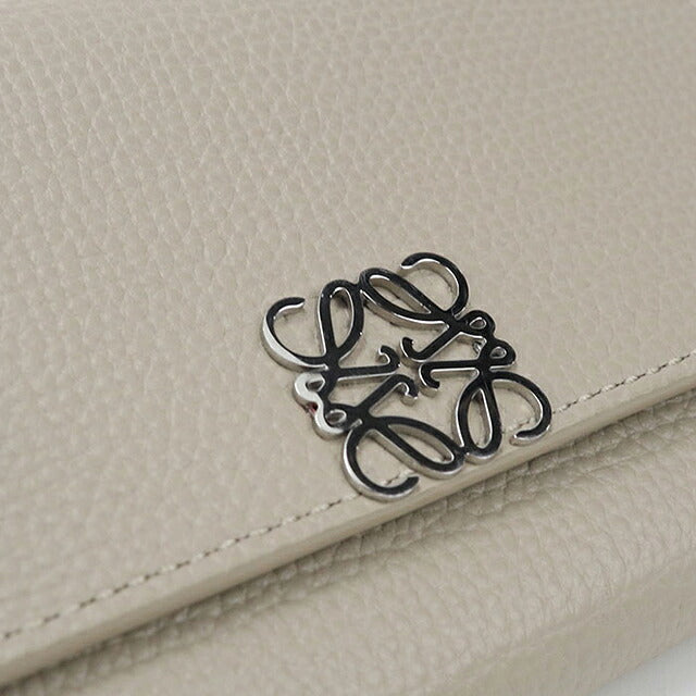 中古 ロエベ 三つ折り財布 三折財布 コンパクト レディース ブランド LOEWE アナグラム バーティカル ウォレット スモール C821S33X12 グレー USDLO117279011