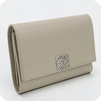 中古 ロエベ 三つ折り財布 三折財布 コンパクト レディース ブランド LOEWE アナグラム バーティカル ウォレット スモール C821S33X12 グレー USDLO117279011