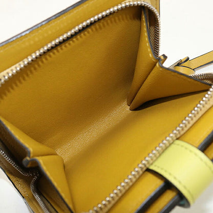 中古 ロエベ 二つ折り財布 二折財布 コンパクト レディース ブランド LOEWE  コンパクトジップウォレット C660Z41X02 ブルー USDLO117281011