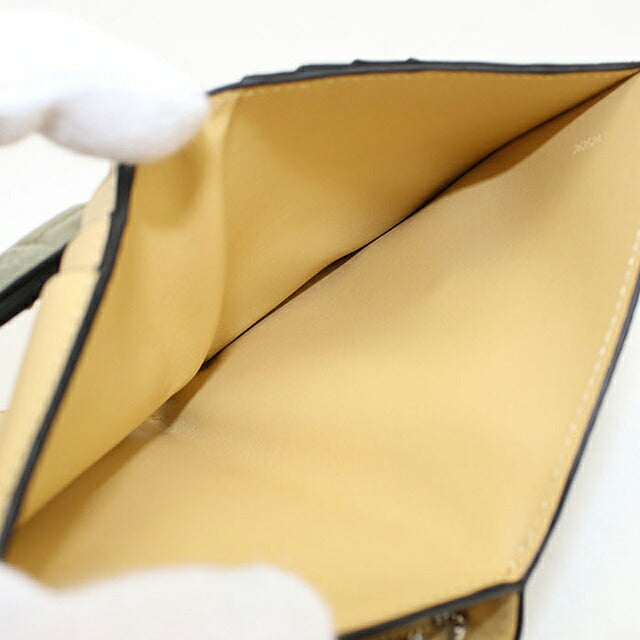 中古 ロエベ 二つ折り財布 二折財布 コンパクト レディース ブランド LOEWE アナグラム コンパクト ジップウォレット C660Z41X02 グレー USDLO117632011