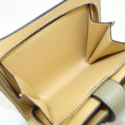 中古 ロエベ 二つ折り財布 二折財布 コンパクト レディース ブランド LOEWE アナグラム コンパクト ジップウォレット C660Z41X02 グレー USDLO117632011