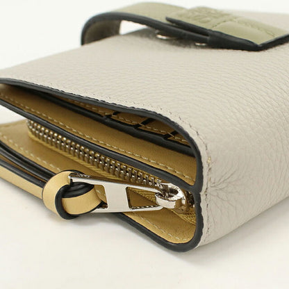 中古 ロエベ 二つ折り財布 二折財布 コンパクト レディース ブランド LOEWE アナグラム コンパクト ジップウォレット C660Z41X02 グレー USDLO117632011