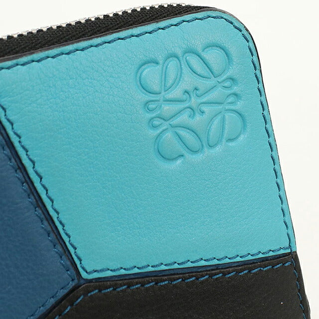 中古 ロエベ 小銭入れ ユニセックス ブランド LOEWE パズル コインパース ブルー USDLO117908011