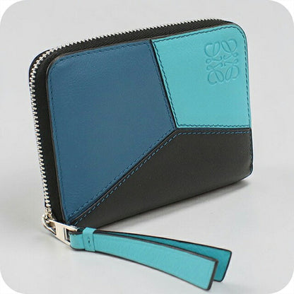 中古 ロエベ 小銭入れ ユニセックス ブランド LOEWE パズル コインパース ブルー USDLO117908011