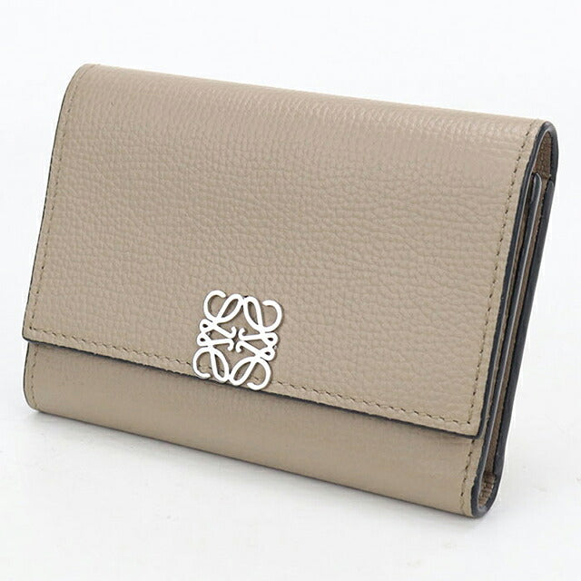 中古 ロエベ 三つ折り財布 三折財布 コンパクト レディース ブランド LOEWE アナグラム バーティカルウォレットスモール C821S33X12 ベージュ USDLO117942011