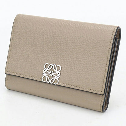 中古 ロエベ 三つ折り財布 三折財布 コンパクト レディース ブランド LOEWE アナグラム バーティカルウォレットスモール C821S33X12 ベージュ USDLO117942011