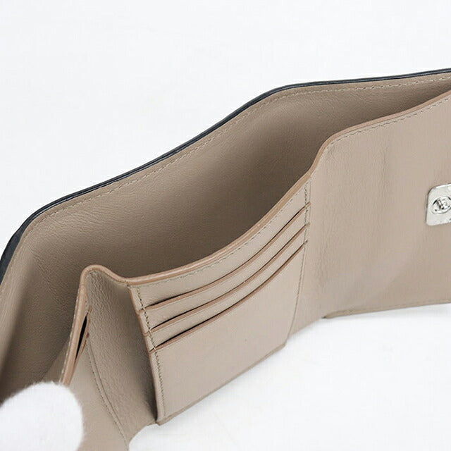中古 ロエベ 三つ折り財布 三折財布 コンパクト レディース ブランド LOEWE アナグラム バーティカルウォレットスモール C821S33X12 ベージュ USDLO117942011