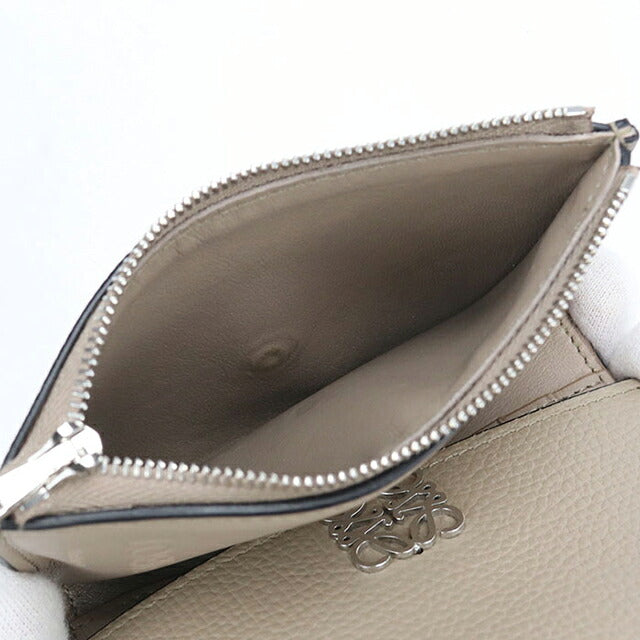 中古 ロエベ 三つ折り財布 三折財布 コンパクト レディース ブランド LOEWE アナグラム バーティカルウォレットスモール C821S33X12 ベージュ USDLO117942011