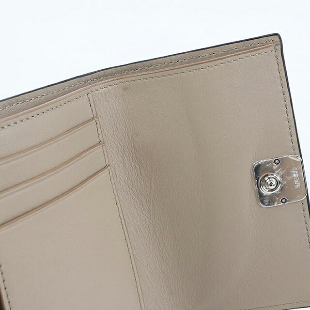 中古 ロエベ 三つ折り財布 三折財布 コンパクト レディース ブランド LOEWE アナグラム バーティカルウォレットスモール C821S33X12 ベージュ USDLO117942011