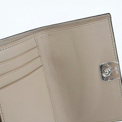 中古 ロエベ 三つ折り財布 三折財布 コンパクト レディース ブランド LOEWE アナグラム バーティカルウォレットスモール C821S33X12 ベージュ USDLO117942011
