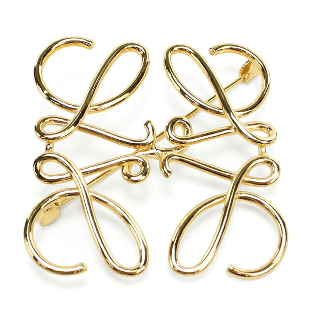 中古 ロエベ ブローチ レディース ブランド LOEWE アナグラム  111.25.020 ゴールド アクセサリー USDLO118571011