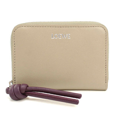 中古 ロエベ 小銭入れ レディース ブランド LOEWE  ジップ コインパース CEM1ZCPX02 ベージュ USDLO118740011