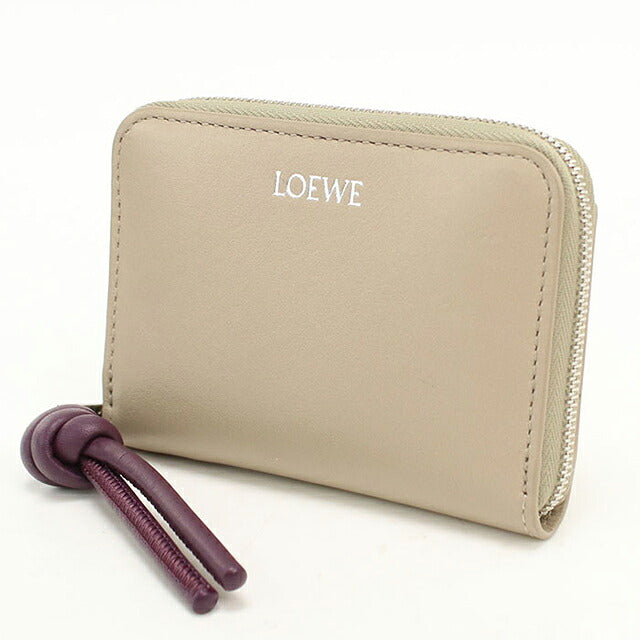 中古 ロエベ 小銭入れ レディース ブランド LOEWE  ジップ コインパース CEM1ZCPX02 ベージュ USDLO118740011