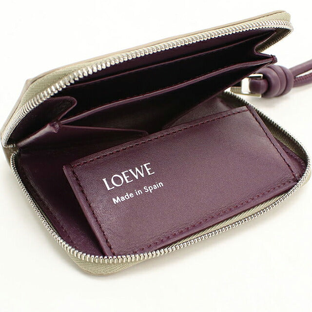 中古 ロエベ 小銭入れ レディース ブランド LOEWE  ジップ コインパース CEM1ZCPX02 ベージュ USDLO118740011