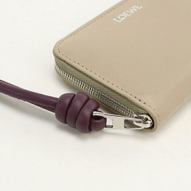 中古 ロエベ 小銭入れ レディース ブランド LOEWE  ジップ コインパース CEM1ZCPX02 ベージュ USDLO118740011