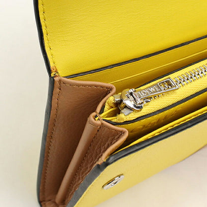 中古 ロエベ 長財布二折 レディース ブランド LOEWE パズル コンチネンタルウォレット 122.N32MT80 イエロー USDLO118840011
