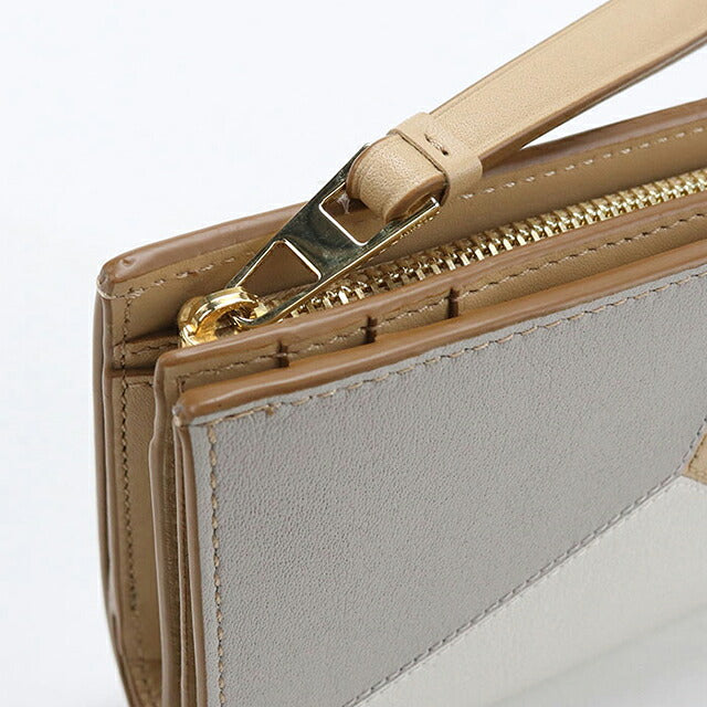 中古 ロエベ 二つ折り財布 二折財布 コンパクト レディース ブランド LOEWE パズル コンパクトウォレット ホワイト USDLO119018011
