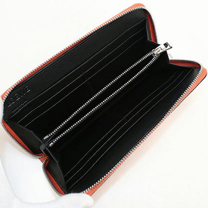 中古 ロエベ 長財布ラウンドファスナー レディース ブランド LOEWE アナグラム  オレンジ USDLO119216011