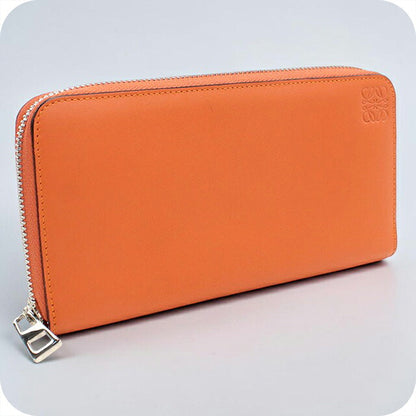 中古 ロエベ 長財布ラウンドファスナー レディース ブランド LOEWE アナグラム  オレンジ USDLO119216011