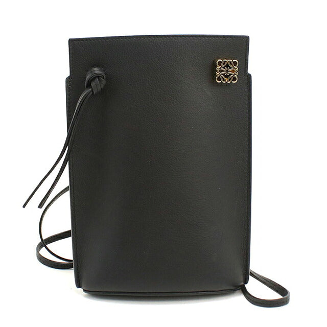 中古 ロエベ ショルダーバッグ レディース ブランド LOEWE アナグラム ダイス ポケット C630R12X01 ブラック USDLO119283011