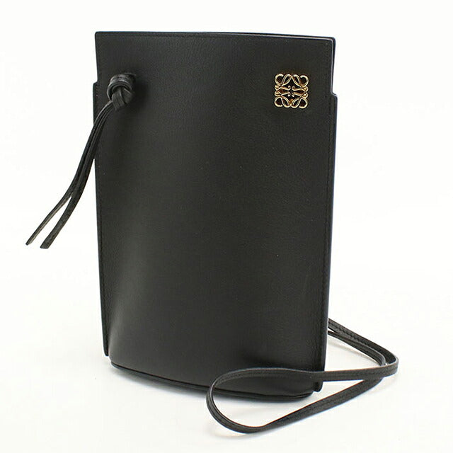 中古 ロエベ ショルダーバッグ レディース ブランド LOEWE アナグラム ダイス ポケット C630R12X01 ブラック USDLO119283011